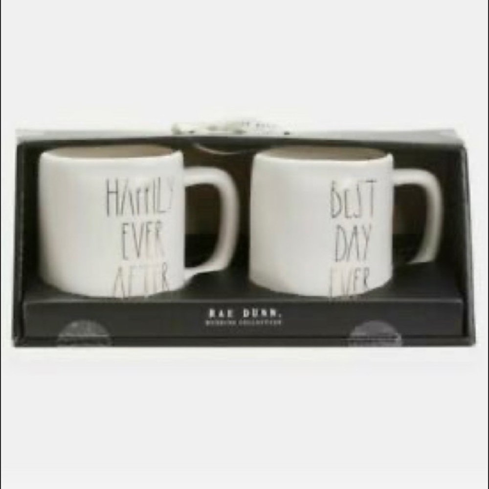 Rae Dunn Happily Ever After Best Day Ever Mug Set